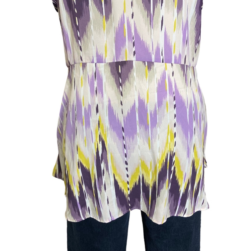 TORRID Peplum Tank Top Georgette Tie Front Cami Abstract Size 00 - Picture 8 of 13